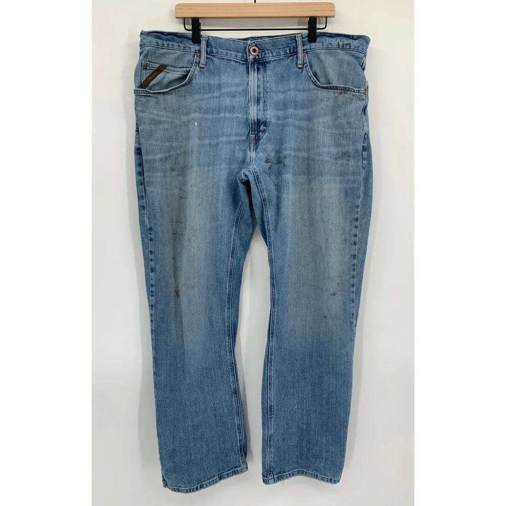 Ariat M2 Jeans Mens 40x32 Blue Relaxed Boot Cut Distressed Workwear Western